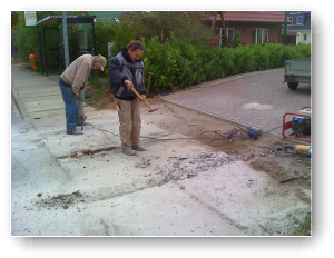 Vorbereiten vom Pflaster Vorbereiten vom Pflaster